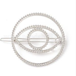 Silver Evil eye hair clip